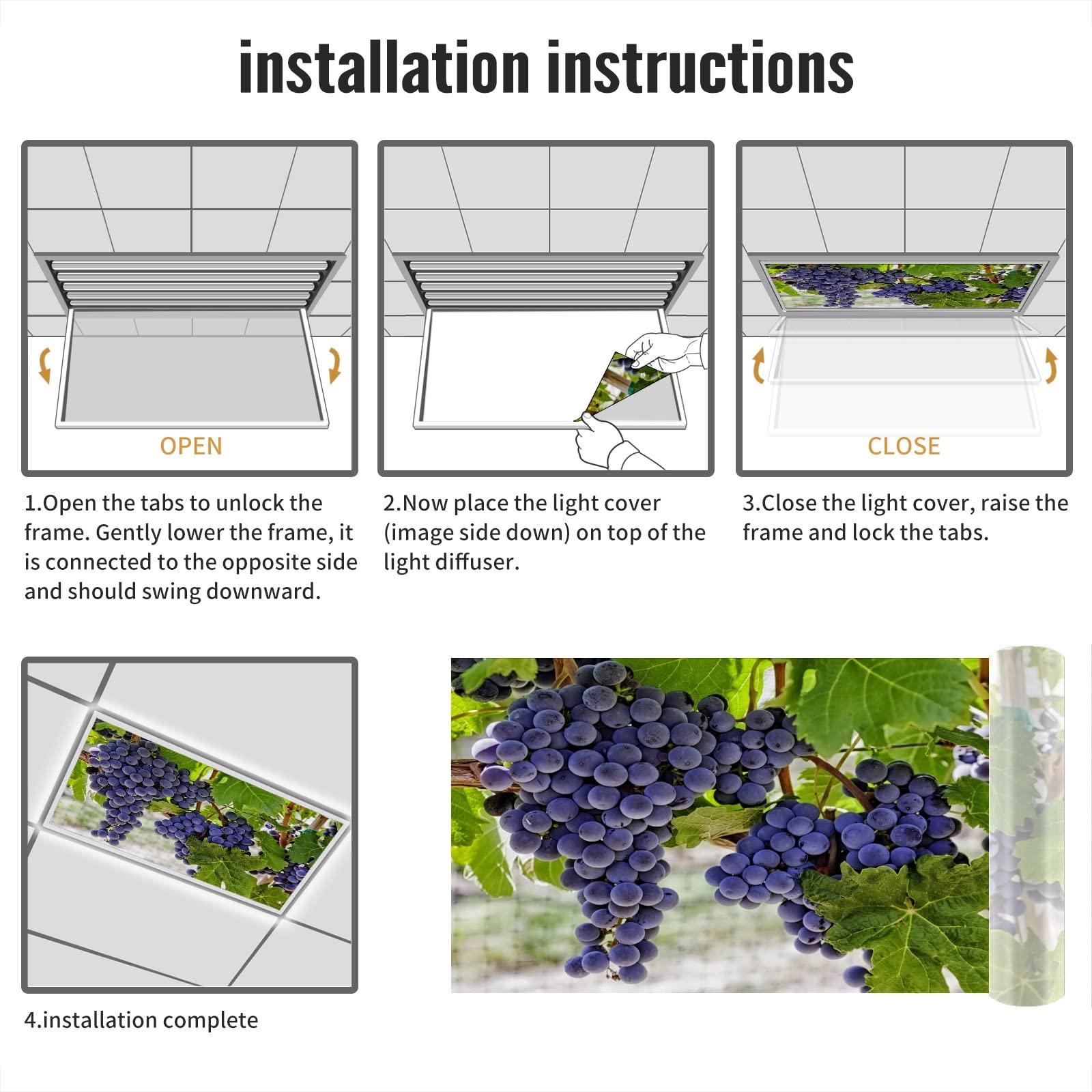 Amazon.co.jp: ライト 蛍光灯カバー 教室用 オフィス用 フルーツ